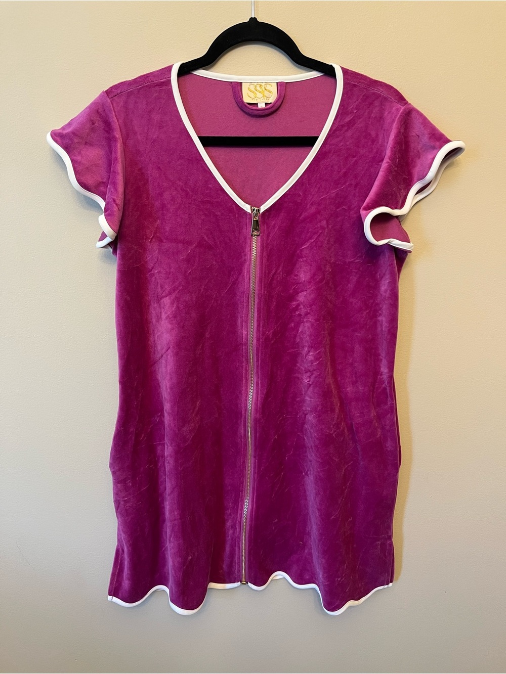 SSYS The Label "Get Ready With Me" Dress Women's Size Small Terry Cloth Full Zip